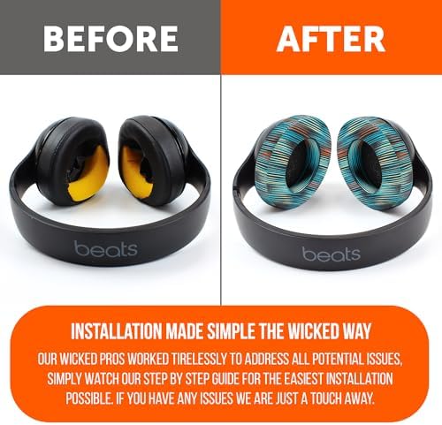 Upgrade Your Audio Experience with WC Wicked Cushions Replacement Ear Pads for Beats Studio 2 & 3 – Retro 90’s White | Luxurious PU Leather & Enhanced Foam for Optimal Sound Isolation | Perfectly Fits B0501 & B0500 Models | Not Compatible with Beats Solo | Enhanced Adhesive for Maximum Durability and Longevity