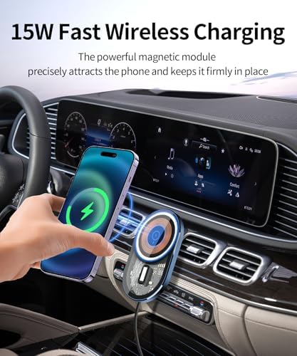 Luxury Wireless Charging Phone Holder for Mercedes Benz GLE & GLS Class (2020-2025) – 360-Degree Rotating Mobile Mount for Effortless Navigation and Hands-Free Convenience – Sleek Automotive Accessory with Quick Installation and Superior Compatibility