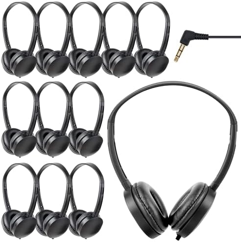 Bulk 20-Pack Adjustable Wired Headphones for Kids – Durable Classroom Earphones with 3.5 mm Jack, Perfect for Schools, Libraries, and Museums – Engaging Mixed Color Design for Enhanced Focus and Learning Engagement