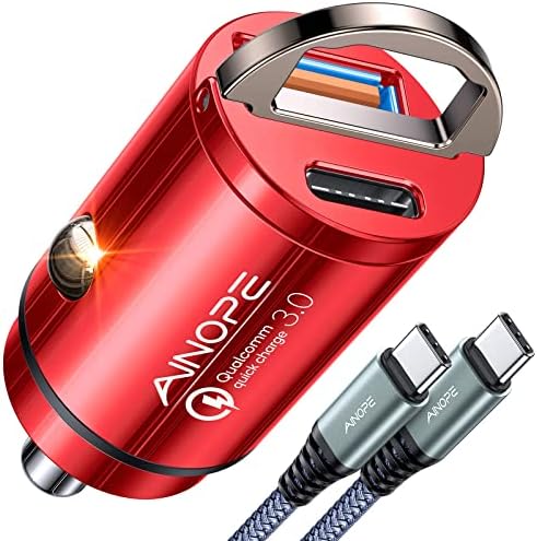 AINOPE 90 W Ultra-Fast Compact Car Charger with Dual USB-C Ports – Innovative Invisible Design for Seamless Integration in Vehicles, Perfect for Samsung Galaxy S25/S24 Ultra Plus & i Phone 16/15/14/13/12 Pro Max – Enhance Your Charging Experience on the Go