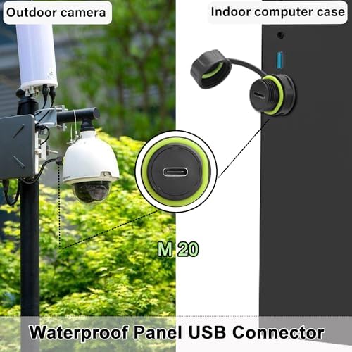 Rugged IP68 Waterproof USB 3.1 Type-C Panel Extension Cable – High-Speed Male to Female Outdoor Connector for Reliable Data Transfer and Charging in Extreme Conditions – Ideal for Vehicles and Workstations