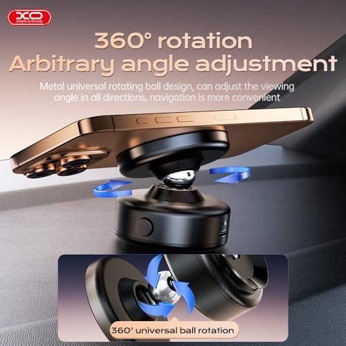 Electric Vacuum Magnetic Suction Phone Holder for Magsafe,360° Adjustable Magnetic Car Phone Mount,Foldable Portable Cell Phone Holder for iPhone 16/15/14/13/12 Series (Not Charge Phone) – Enhanced Compatibility and Speed