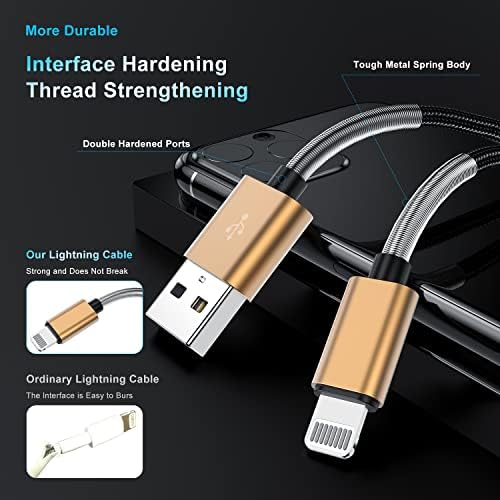 10-Foot Apple MFi Certified USB C to Lightning Charging Cable – Dual Pack High-Speed i Phone Charger for 14/13/12 Series and i Pad – Durable Long Charging Cord for Ultimate Convenience and Flexibility