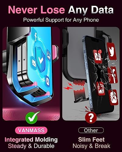 VANMASS 2024 Enhanced Universal Phone Holder – Super Suction Cup Mount for Car Dashboard, Window & Vent – Securely Fits i Phone 15 Pro Max, 14, 13 & More – Hands-Free Vehicle Cradle with 360-Degree Rotation – Sleek Blue Design for Ultimate Convenience and Safety