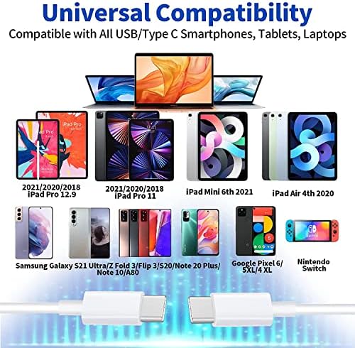 20 W USB-C Fast Charging Block Set for i Phone 16 & 15 Series – 3-Pack with 6 ft Durable Cables for Rapid Power Delivery – Perfect for i Phone, Air Pods, and i Pad – Compact, Versatile Charging Solution for On-the-Go Users