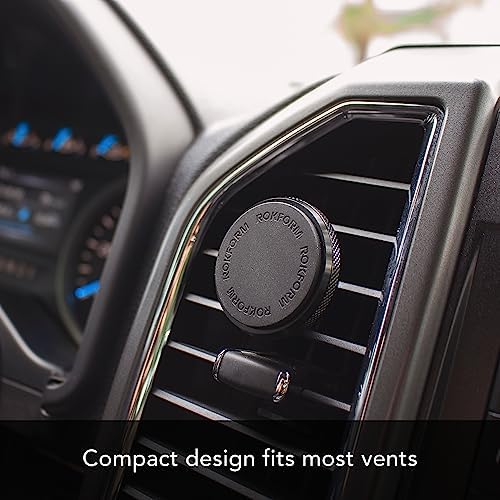 Rokform Magnetic Air Vent Phone Mount – Premium Aluminum Car Vent Clip for Secure Smartphone Accessibility, Effortless Installation & Enhanced Durability – Perfectly Compatible with Rokform Cases for Safer Driving Experience in Cars, Trucks, and Vans (Black)