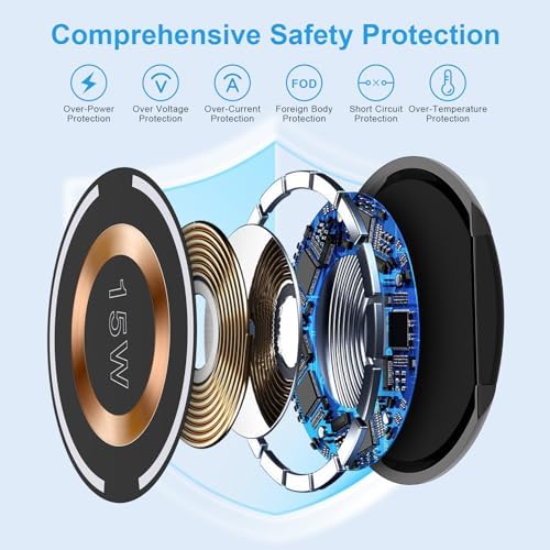 Revolutionary 15 W Magnetic Fast Wireless Charging Stand – Effortless Power for i Phone 15/14/13/12 and Qi Devices, Sleek Design for Hands-Free Use and Optimal Alignment, Compact & Portable Charging Solution