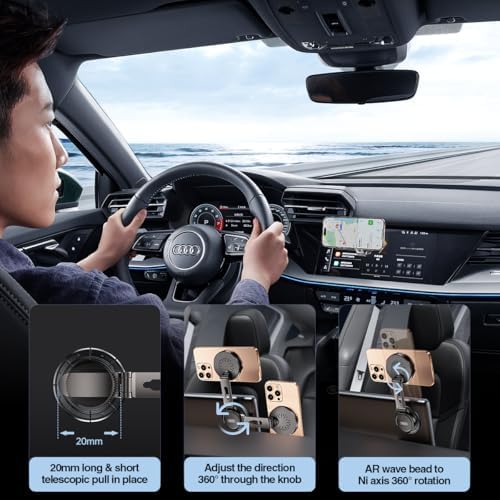 Revolutionary 15 W Magnetic Wireless Car Charger Mount – Adjustable Fast Charging Holder for i Phone 12-16 | Sleek, Foldable Design for Optimal Viewing | Ideal Gift for Tech-Savvy Drivers | Enhanced Mag Safe Compatibility & Travel-Friendly Convenience
