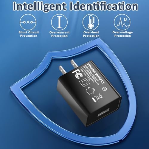 UL Certified 5 V 2 A Fast Charging USB Wall Charger – Compact Travel Adapter 2-Pack for i Phone Models 13-16, XR/XS, Plus, Pro Max & Watch Series 7/8 – Reliable & Portable Power Solution for On-the-Go Charging