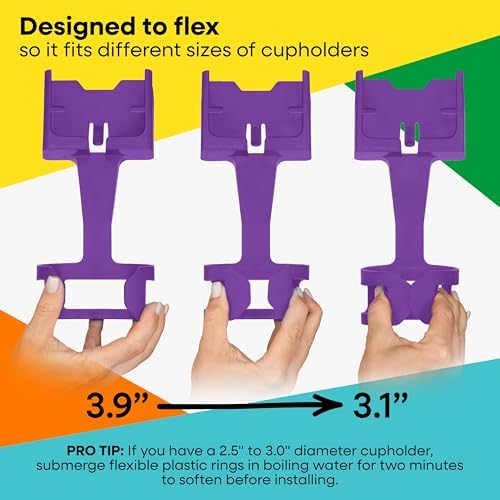 Universal Cup Holder Phone Mount for Cars & Trucks – Hands-Free Convenience, Fits All Phone Sizes & Cases, Made in USA, 2-Pack Black – Ideal for Navigation and Charging Access