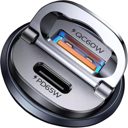 MRGLAS 125 W USB-C Car Charger – Sleek Dual Port Fast Charging Adapter with PD65 W & QC60 W for i Phone 16, 15 Pro Max, Samsung S25 & Mac Book – Compact Metal Design for Optimal Performance on the Go