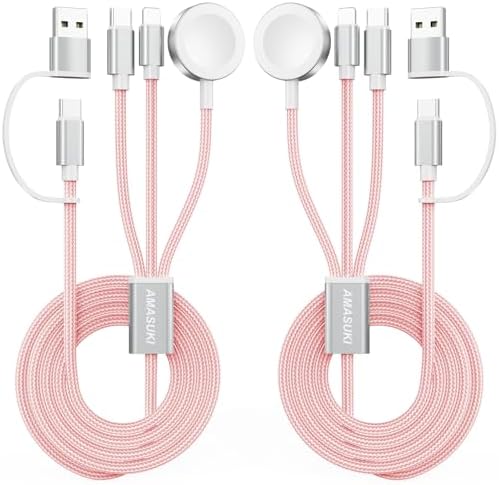 Versatile 3-in-2 USB C Charging Cable for Apple Watch and i Phone – 4 FT Multi-Device Fast Charger Compatible with Apple Watch Ultra/SE/10/9/8/7/6/5/4/3/2/1 & i Phone 16/15/14/Galaxy S23 – Lightweight Travel Essential for Efficient Power-Up Solutions