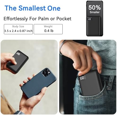 Compact 10000 m Ah Fast Charging Power Bank for Heated Vests and Jackets – Quick Charge USB C Portable Charger for i Phone 16, 15, 14, Android, Tablets & Nintendo Switch – Reliable Battery Pack for Outdoor Adventures and Daily Use