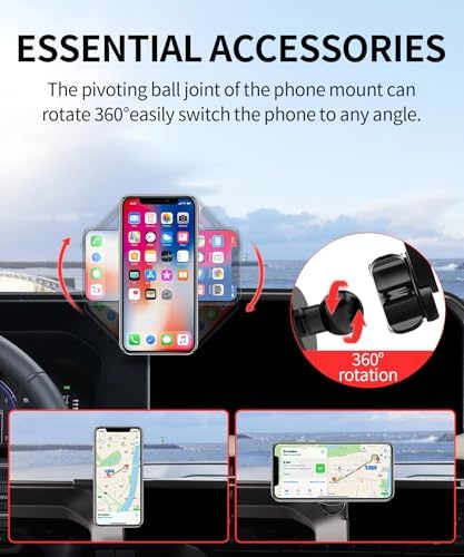 Custom Toyota Land Cruiser LC250 2024/2025 Phone Holder – 360° Rotatable Mag Safe-Compatible Cell Phone Mount for 8/12.3-Inch Screens – Secure Clip Design for Safe Driving and Optimal Navigation