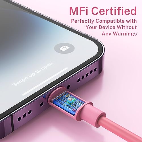 Ultimate 6-Pack MFi Certified Lightning Cables for i Phone – Fast Charging & Durable 3/6/10 FT USB Cords for i Phone 14/13/12/11 Pro Max/XR/XS/X/8/7/6 Plus/SE & i Pad – Versatile Lengths for Home, Car, and Office Use