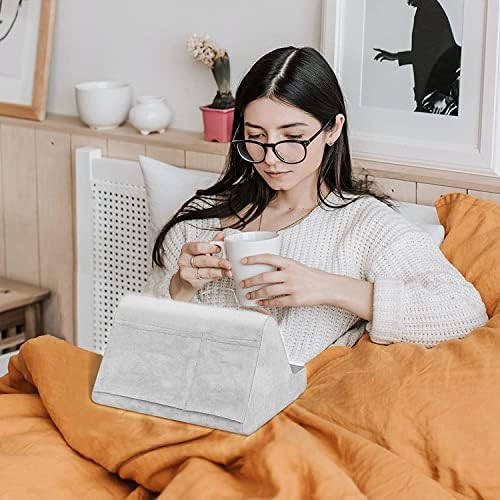 Elevate Your Viewing Experience with the Soft Blues Adjustable Pillow Stand: Ultimate Hands-Free Comfort for Tablets, E-Readers, and Smartphones – Perfect for Cozy Couch or Bedtime Use with Convenient Storage Pocket and Customizable Angles for Optimal Relaxation
