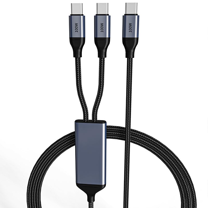 OMNIHIL 3.2 FT USB-C Splitter Cable for Anker Mag Go – Premium Durable Charging and Data Transfer Solution for Multiple Devices at Home or Office – Fast Power Delivery and Seamless Compatibility with USB-C Gadgets