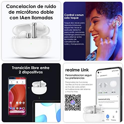 Unleash Superior Sound with realme Buds Air 3 Wireless Earbuds – Advanced Active Noise Cancellation, Enhanced 10 mm Dynamic Bass, and 30 Hours of Continuous Playtime in Striking Lemans Blue – IPX5 Water-Resistant Design for Ultimate Durability and Comfort During Workouts – Effortless Device Compatibility for Professionals and Audio Enthusiasts Seeking Quality and Style