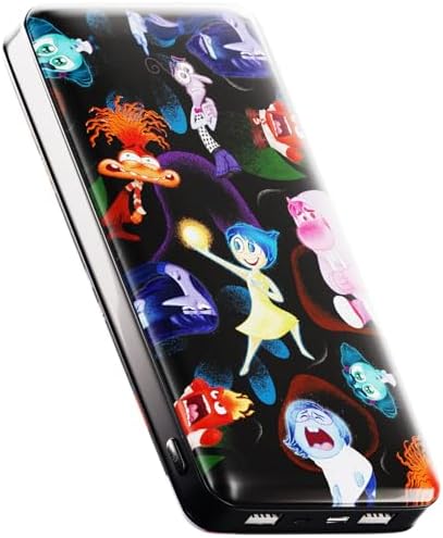 Disney Pixar Inside Out 2 10,000 m Ah Power Bank – Universal Portable Charger for All USB Devices – Quick Charge Battery Pack Gift for Kids, Teens, Men & Women – Fun and Functional Accessory for On-the-Go Power Solutions