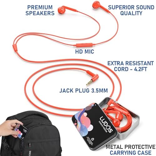 LUDOS FEROX USB-C Earbuds – Premium Wired Headphones for i Phone 16 & Samsung Galaxy Series, Featuring Exceptional Audio Clarity & Deep Bass, Ergonomically Designed for All-Day Comfort, Tangle-Free Cable for Streamlined Use, Supported by an Impressive 5-Year Warranty, Eye-Catching Vibrant Green Finish – Elevate Your Sound Experience for Music Lovers and Gamers Alike
