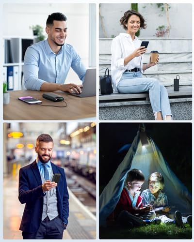 High-Capacity 30000 m Ah Portable Charger Power Bank with 22.5 W USB-C Fast Charging, PD & QC4.0 Compatibility, Triple Output Ports, Dual Input Options, and Built-In Flashlight – Ideal External Battery Pack for i Phone, Samsung Galaxy, i Pad, and More