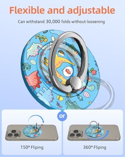 Magnetic Phone Grip Holder for i Phone – Adjustable Mag Safe-Compatible Finger Ring Stand with Fun Designs for Secure Selfies and Video Calls – Lightweight, Durable, and Removable Accessory to Elevate Your Smartphone Experience