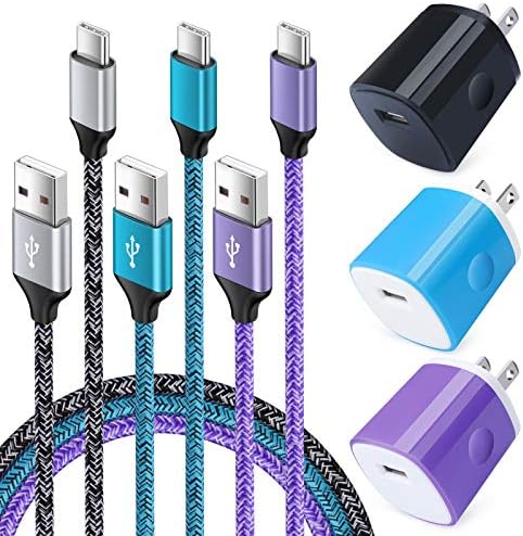 Ultra-Fast Wall Charger A35 Galaxy Cube: 6 FT Braided USB-C Power Cord for Samsung Galaxy A Series & S Series – 3-Pack with Enhanced Compatibility & Safety Features