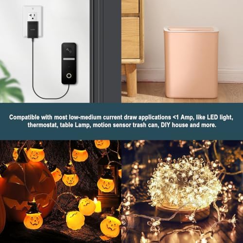 Lenink Universal AC Power Supply Adapter for Effortless AA Battery Replacement – Reliable Continuous Power for LED Lighting, Decorative Lanterns, Motion Sensor Trash Cans, and More – Eco-Friendly Fast Charging Solution in Sleek Black Finish