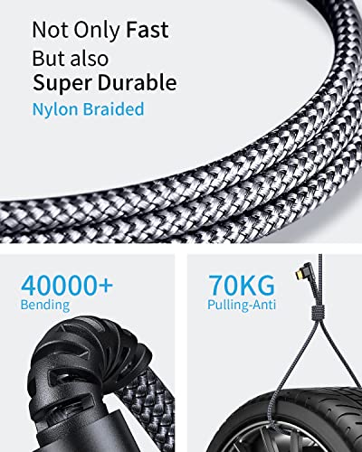 MRGLAS 3.2 A USB-C Charger Cable Pack – Versatile 4-Pack with Right Angle Design (10 FT, 6.6 FT, 3.3 FT, 1.6 FT) for Fast Charging i Phone 16/15, Samsung S10/S9, LG Smartphones – Durable Braided USB A to Type C Cords for Enhanced Performance and Compatibility
