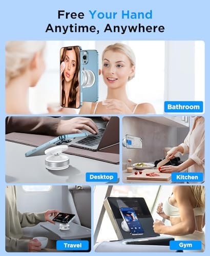 Beeasy for Magsafe Car Phone Holder, Upgraded 360°Adjustable Vacuum Suction [20X N56 Magnets], Phone Mount for Car/Gym/Smooth Surface, Cell Phone Holder for iPhone 16e 16 15 14 13 12 Pro Max, Black – Enhanced Compatibility and Speed