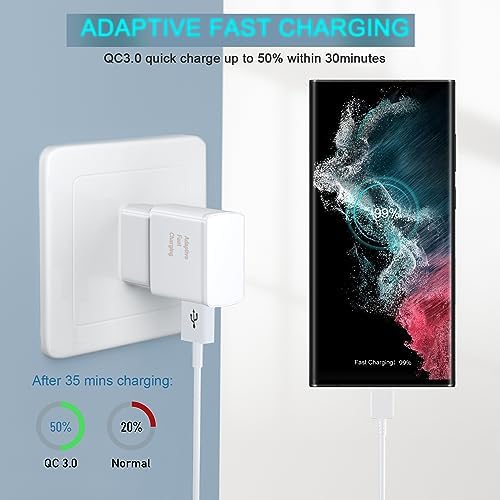 Ultra-Fast Charging 12 FT USB C Cable for Samsung Galaxy – Dual Pack Type C Charger Cord for S10/S9/S8/S23/S21 Ultra/Note Series – Enhanced Durability and Flexibility for Efficient Power Delivery