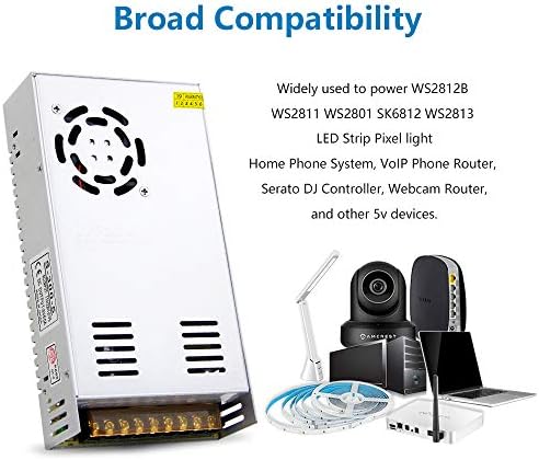 Ultra-Reliable 5 V 70 A Regulated Power Supply – Versatile Switching Transformer Adapter for LED Lights and CCTV Systems – High-Efficiency 350 W DC Converter for WS2812 B, WS2811, WS2813, SK6812 – AC 110 V/220 V Compatibility with Built-in Safety Features