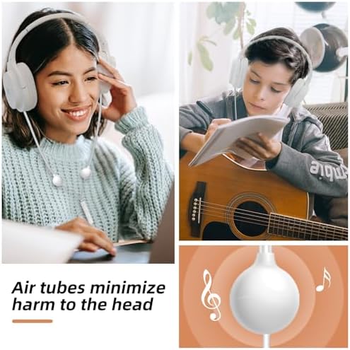 Innovative i Brain Air Tube Over-Ear Headphones with 3.5 mm Jack – Health-Conscious Wired Design for Superior Sound Clarity – Comfortable Noise-Isolating Headset Ideal for Music, Gaming, and Calls – Perfect Companion for Daily Commuters and Audiophiles Seeking Safe Listening Solutions