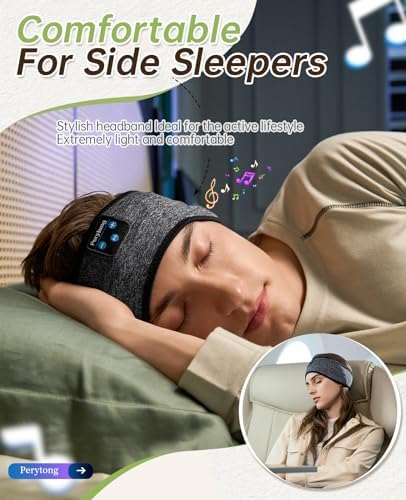 Ergonomic Bluetooth Sleep Headphones: Wireless Sports Headband with Hi-Fi Stereo Sound for Ultimate ASMR Relaxation – Lightweight, Cozy Audio Solution for Men and Women, Perfect for Meditation and Restful Sleep