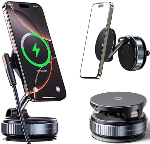 Revolutionary 360° Adjustable Wireless Charger Car Phone Holder with High-Strength Nano Gel Suction – Effortless Magnetic Charging for i Phone 16/15/14/13/12 & More – Universal Compatibility for Smooth & Textured Surfaces – Compact, Foldable Design for On-the-Go Convenience – Charge Seamlessly with No Cables or Port Wear – Perfect for Multi-Vehicle Use and Dynamic Environments