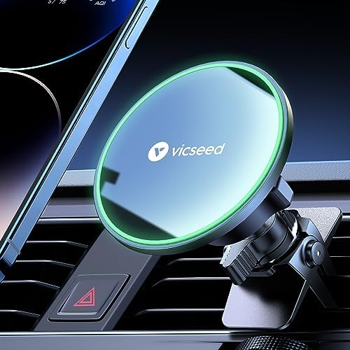 VICSEED Mag Safe Car Phone Holder – Ultimate Magnetic Mount for i Phone 15/14/13/12 Pro Max Plus Mini, Enhanced Stability & 360-Degree Adjustability, Chic Pink Design for Effortless Navigation and Safety During Drives, Perfect for Car Vent Installation