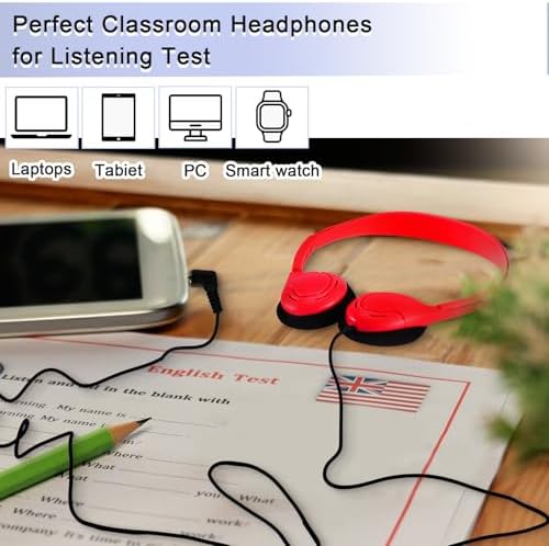 Yunsailing 30 Pack Colorful Classroom Headphones for Kids – Durable On-Ear Adjustable Earphones with Universal 3.5 mm Jack – Essential Bulk Headsets for Engaging Learning and Interactive Activities in Educational Settings
