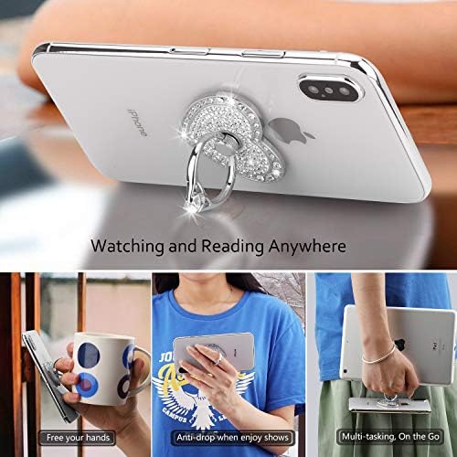 Blingy Heart-Shaped Phone Finger Ring Holder – 360° Rotatable Zinc Alloy Kickstand with Crystals for Secure Grip and Enhanced Style – Washable & Removable Smartphone Accessory for All Devices in Rose Gold