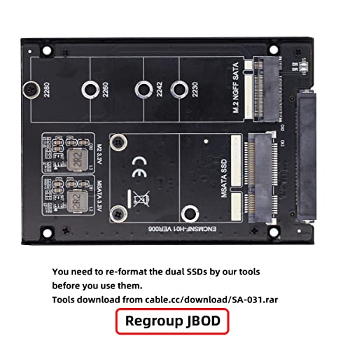 Chenyang Dual Function MSATA SSD JBOD Adapter with USB C 2.5″ Hard Drive Enclosure – Unmatched Speed and Versatility for Enhanced Storage Solutions