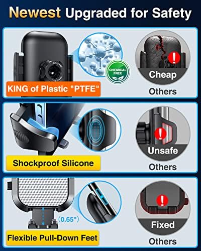 VANMASS Pro Universal Car Phone Mount with 2025 Super Suction Cup – Ultimate Cell Phone Holder for Safe Driving, Compatible with i Phone 16 Pro Max, 15, 14, 13 & Samsung Android Devices – Easy Installation, 360-Degree Rotation, and Enhanced Stability for Windshield, Dashboard, and Vent Use