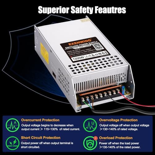 Universal 12 V 800 W AC to DC Power Supply – High-Efficiency 110 V/220 V Input Adapter for LED Strips, 3 D Printers, and More – Reliable 66 A Output Transformer for Versatile Applications and Enhanced Performance
