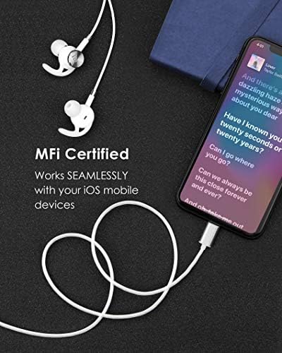 PALOVUE Lightning Magnetic Earbuds for Sports and Workouts – MFi Certified Noise Cancelling Headphones with Mic Control, Ultra-Comfortable Design for i Phone 8 & 7, Premium Sound Quality in Black