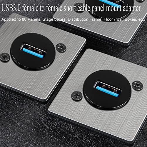 Premium QIANRENON USB 3.0 Panel Mount Adapter – High-Speed 5 Gbps Female to Female Connector for D-Panel/XLR-Panel – 25 cm Short Cable for Streamlined Installations – Durable, Versatile Data Transfer Solution for Professionals and Hobbyists
