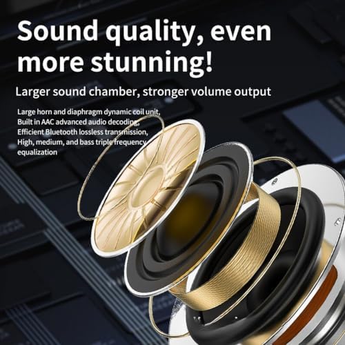 Revolutionary Wireless Open Ear Headphones with Bluetooth 5.3 – Ergonomic Design for Ultimate Comfort, 40 Hours of Playtime, Superior Call Clarity, and Smart Charging Case – Perfect for Active Lifestyles and Effortless Connectivity in Sleek Black