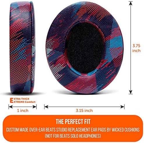 Upgrade Your Audio Experience with WC Wicked Cushions Replacement Ear Pads for Beats Studio 2 & 3 – Retro 90’s White | Luxurious PU Leather & Enhanced Foam for Optimal Sound Isolation | Perfectly Fits B0501 & B0500 Models | Not Compatible with Beats Solo | Enhanced Adhesive for Maximum Durability and Longevity