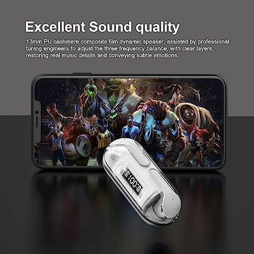 Crystal Bluetooth Earbuds – Stylish Wireless Headphones with Low Latency for Gaming & Music – IPX4 Waterproof, Touch Control, 26-Hour Battery Life, Multipoint Pairing – Perfect for Active Lifestyles and Seamless Connectivity