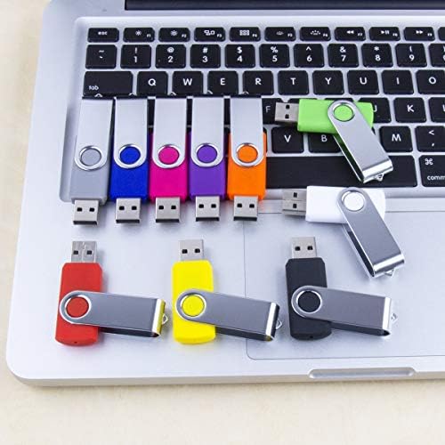 Vibrant 64 GB USB Flash Drive Pack – 5 Colorful Metal Swivel Thumb Drives with LED Indicator & Lanyards for Easy Portability – Ideal for Students & Professionals Seeking Reliable Data Storage Solutions
