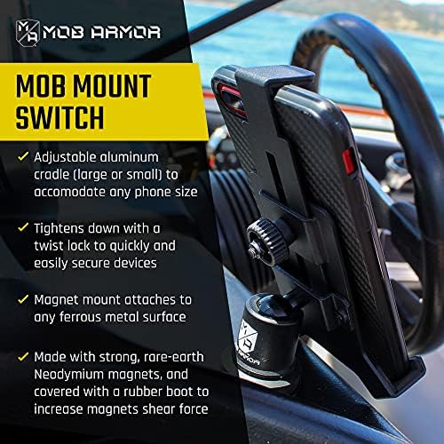 Mob Armor Heavy-Duty Magnetic Phone Mount for Car – Ultimate Universal Holder for i Phone & Android, Engineered for Off-Road and Commercial Applications, Superior Grip for Secure Hands-Free Navigation & Entertainment, Essential Vehicle Accessory for All Drivers