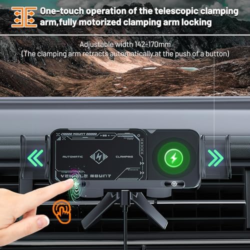 Revolutionary 2-in-1 Auto-Rotating Mobile Phone Holder & Fast-Charging Car Mount – Effortless One-Touch Installation for Smartphones, Tablets, and Foldable Devices – Stay Powered & Connected on the Go with Enhanced Stability and Versatile Viewing Angles – Perfect for Modern Drivers Seeking Convenience and Safety