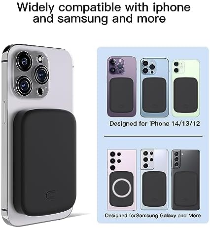 Magnetic 10,000 m Ah Fast Charging Power Bank for i Phone 15/14/13/12 – 20 W Wireless Portable Charger with USB-C Dual Ports & Cable – Effortless Magnetic Attachment for On-the-Go Power Efficiency